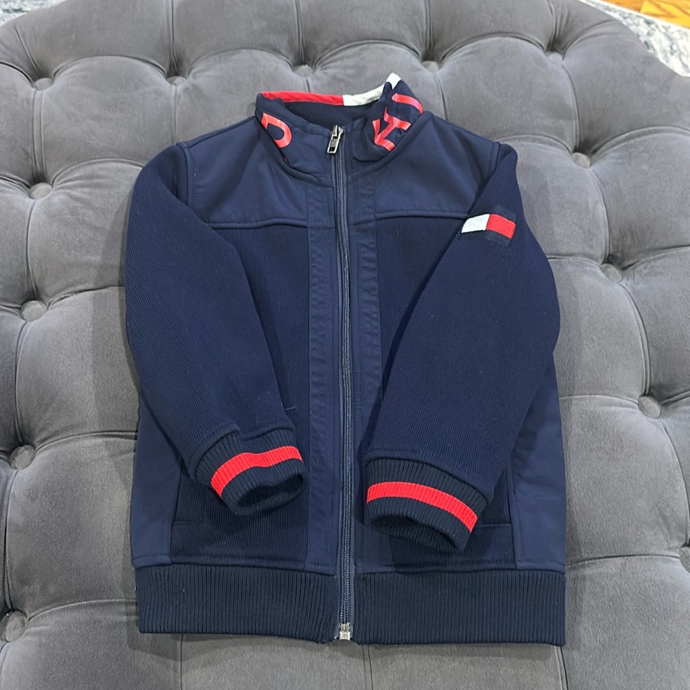 Tommy Hilfiger, toddler boy, size 4t, navy blue, zip up jacket